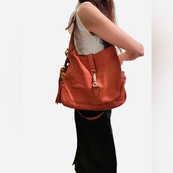 Gucci Tan Leather Bamboo New Jackie Bag With Piston Lock - Picture 15 of 15